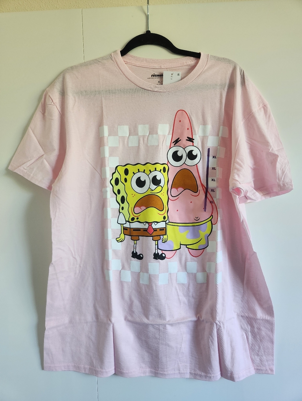 Nickelodeon SpongeBob Patrick Graphic Tee Pink XL Cartoon NWT